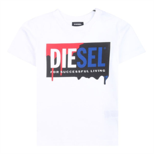 Diesel white drip logo t-shirt