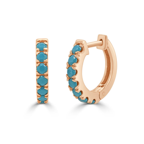 Sabrina Designs 14k gold & turquoise huggy earrings