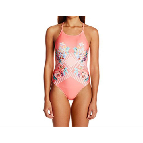 MINKPINK blooming floral cross back strap one-piece in peach