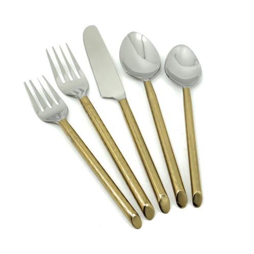 Vibhsa stainless steel gold flatware set of 20 pieces