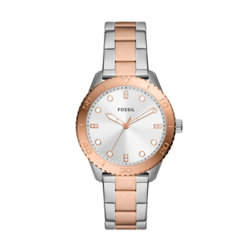 Fossil womens dayle three-hand, stainless steel watch