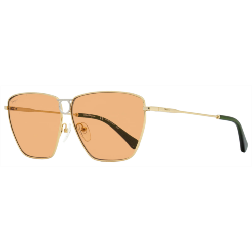 Ferragamo salvatore womens rectangular sunglasses sf240s 789 gold/green 63mm