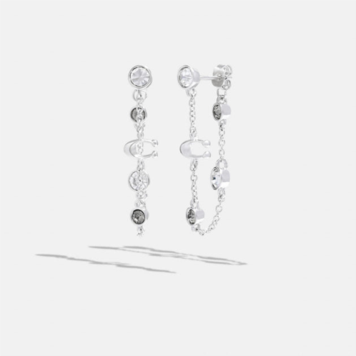 Coach Outlet signature crystal chain earrings