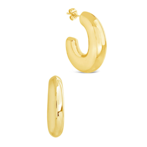 Sterling Forever avril hoop earrings - gold