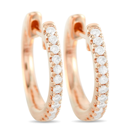Non Branded lb exclusive 14k rose gold 0.22ct diamond hoop earrings aer-9846r