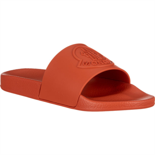 Moncler mens footwear basile orange logo rubber slides