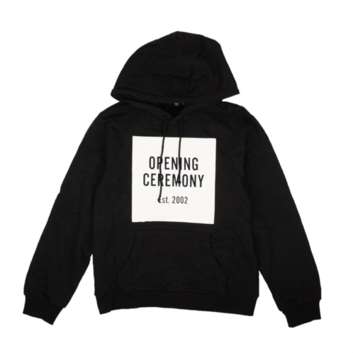 Opening Ceremony white and black cotton torch box logo hoodie