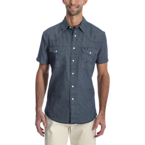 Wrangler mens cotton collared button-down shirt