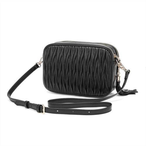 Tiffany & Fred Paris tiffany & fred pleated lambskin leather messenger/shoulder bag