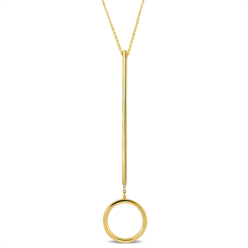 Mimi & Max bar lariat necklace with chain in 14k yellow gold - 16.5 in