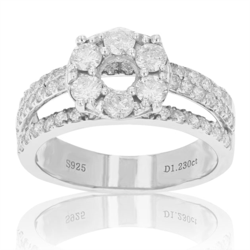 Vir Jewels 1.25 cttw diamond semi mount engagement ring .925 sterling silver
