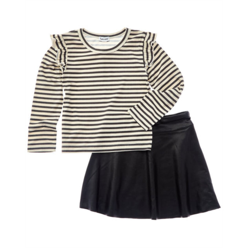 Splendid 2pc paris stripe top & skirt set
