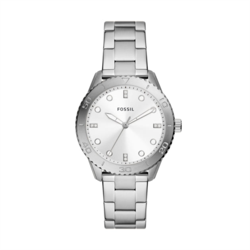 Fossil womens dayle three-hand, stainless steel watch