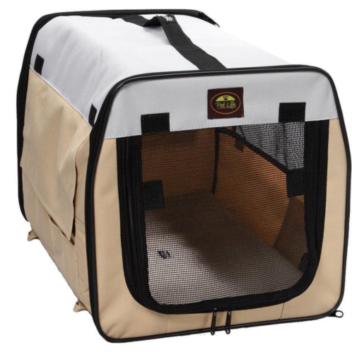 Pet Life easy folding zippered folding collapsible wire framed lightweight pet dog crate carrier