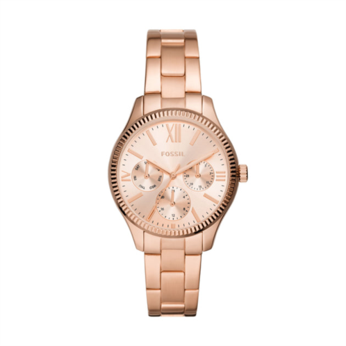 Fossil womens rye multifunction, rose gold-tone alloy watch