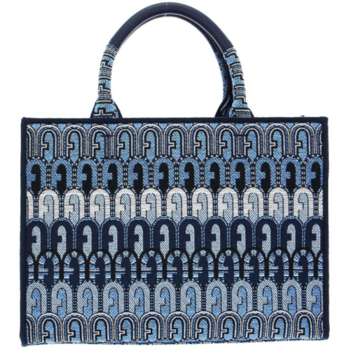 Furla opportunity bag in blue logoed fabric blue