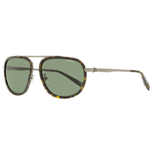 Chopard mens rectangular sunglasses schc31 568w gunmetal/havana 59mm
