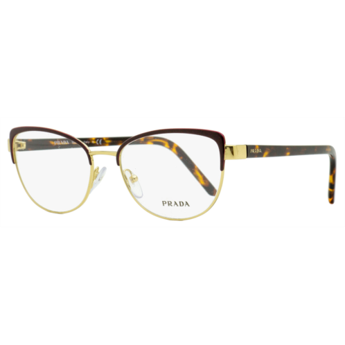 Prada womens oval eyeglasses vpr 63x 09b-1o1 gold/havana 53mm