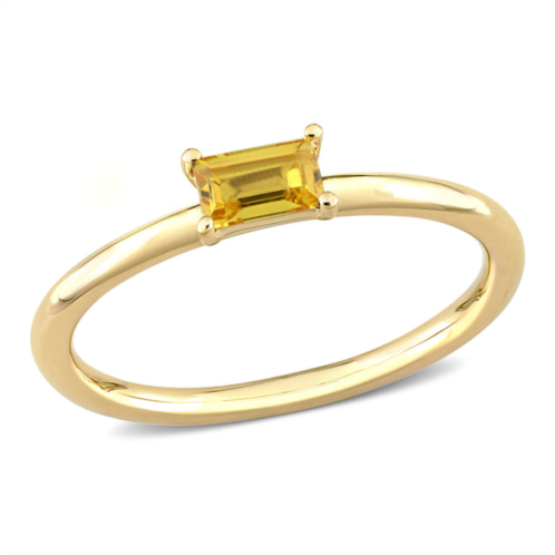 Mimi & Max 1/3 ct tgw baguette yellow sapphire stackable ring in 10k yellow gold