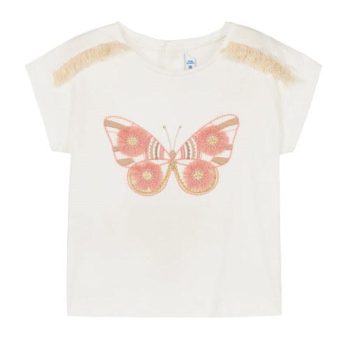 Mayoral white butterfly graphic t-shirt