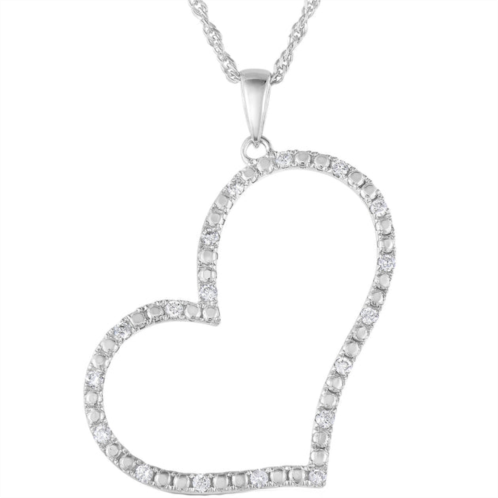 Vir Jewels 1/4 cttw si2-i1 certified diamond heart pendant 18k white gold with chain