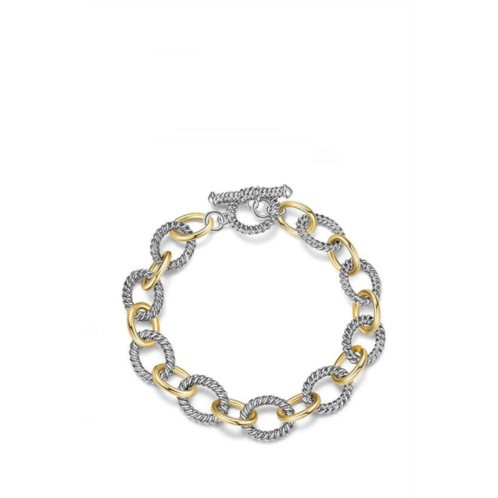 Liv Oliver 18k gold two tone textured link bracelet