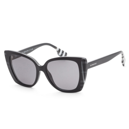 Burberry womens 54mm black/check white black sunglasses