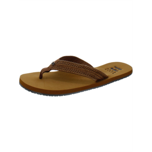 Billabong womens faux leather toe-post flip-flops