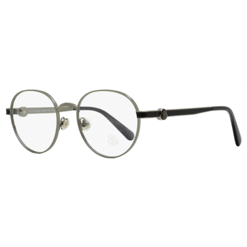 Moncler unisex round eyeglasses ml5179 008 gunmetal/gray 51mm