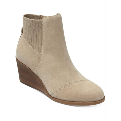 Toms sadie womens suede round toe wedge boots