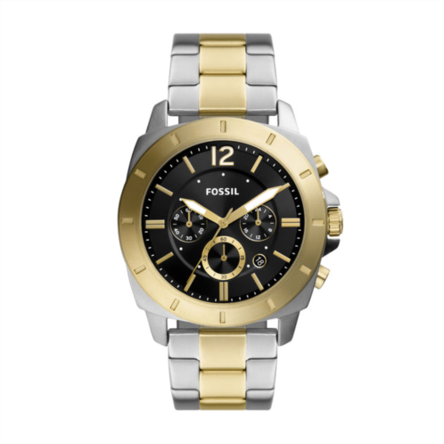 Fossil mens privateer chronograph, two-tone stainless steel watch