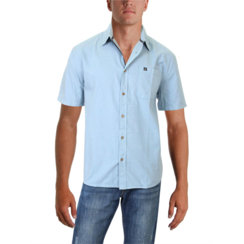 Tentree camaroon mens cotton dressy button-down shirt