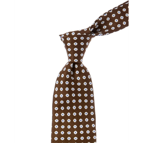 Brooks Brothers brown tossed flowers linen & silk-blend tie