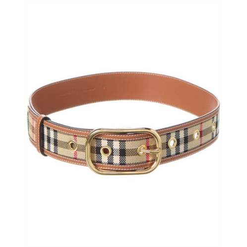 Burberry check canvas & leather belt