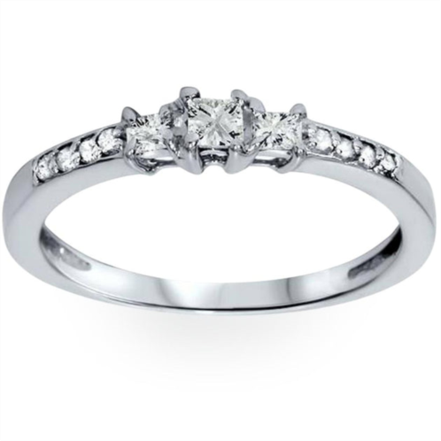 Pompeii3 1/4ct three stone princess cut diamond engagement ring 14k white gold