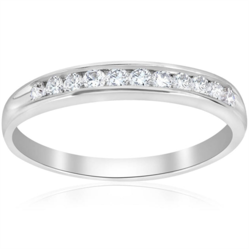 Pompeii3 platinum 1/4ct diamond lab created womens wedding channel set ring
