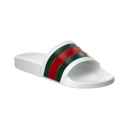 Gucci web rubber slide sandal
