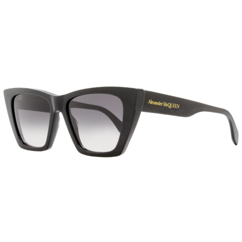 Alexander McQueen womens selvedge cat eye sunglasses am0299s 001 black 54mm