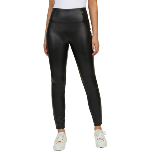 Laundry by Shelli Segal womens faux leather high rise leggings
