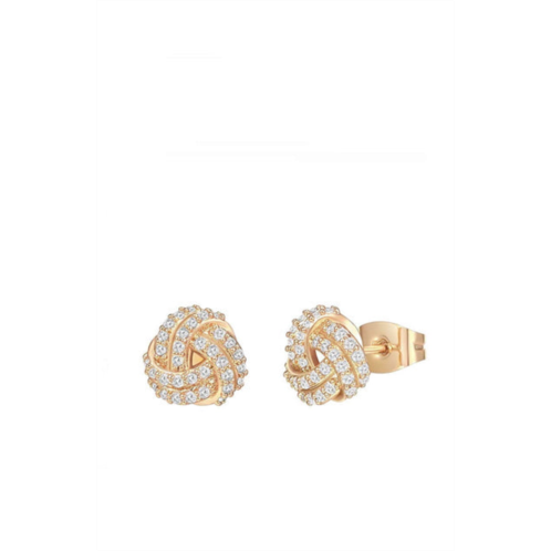 Liv Oliver 18k gold embelished knot stud earrings