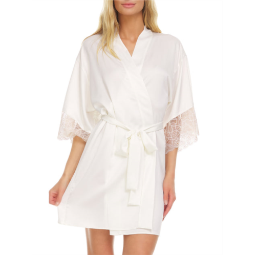 Flora Nikrooz womens sydney charmeuse wrap robe