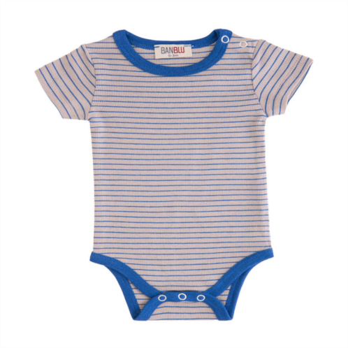 BANBLU blue striped modal babysuit