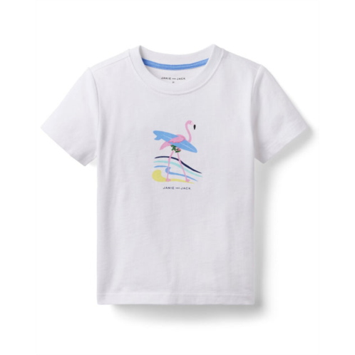 Janie and Jack surfing flamingo t-shirt