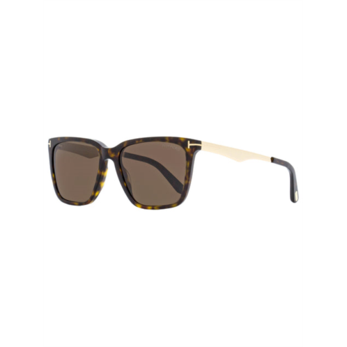 Tom Ford unisex rectangular sunglasses tf862 garrett 52e dark havana/gold 56mm