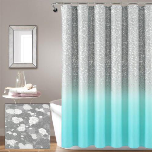 Lush Decor glitter ombre metallic print shower curtain