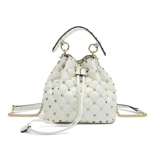 Tiffany & Fred quilted studded lambskin drawstring shoulder bag