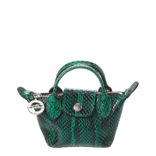 Longchamp le pliage cuir exotiq xxs snake-embossed leather pouch