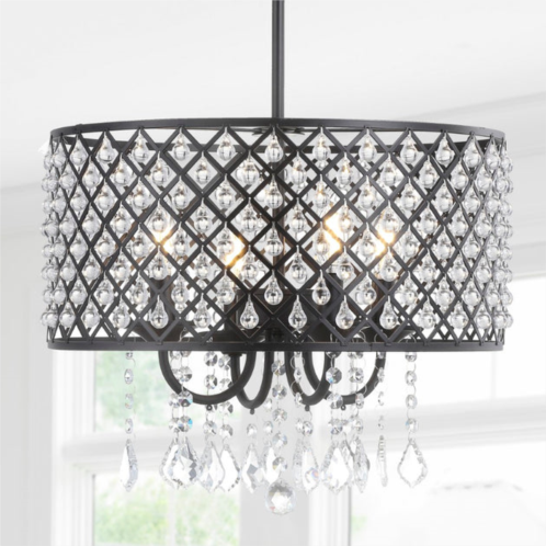 JONATHAN Y gigi 17 metal/crystal adjustable led drop chandelier