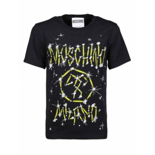 MOSCHINO mens cotton graffiti logo short sleeve t-shirt in black