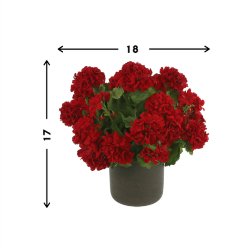 Creative Displays red geranium arrangement